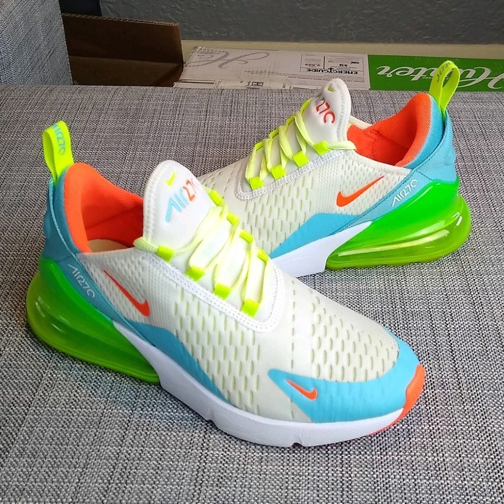 Nike Air Max 270 White Blue Volt Sz 7 EUC!